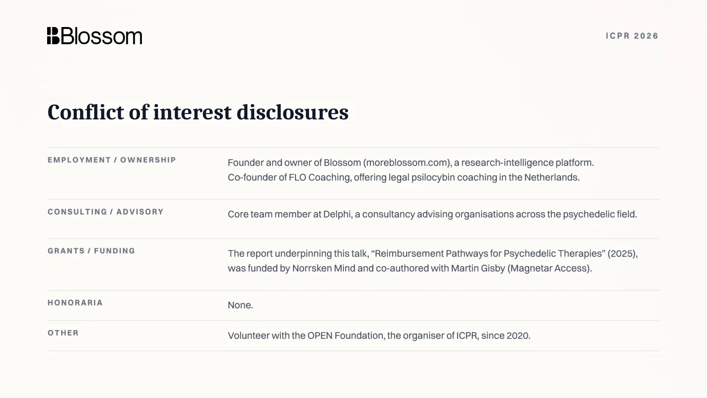 Conflict of interest disclosure slide.