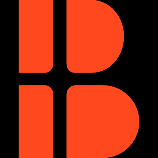 Blossom Icon — Orange on Black Background